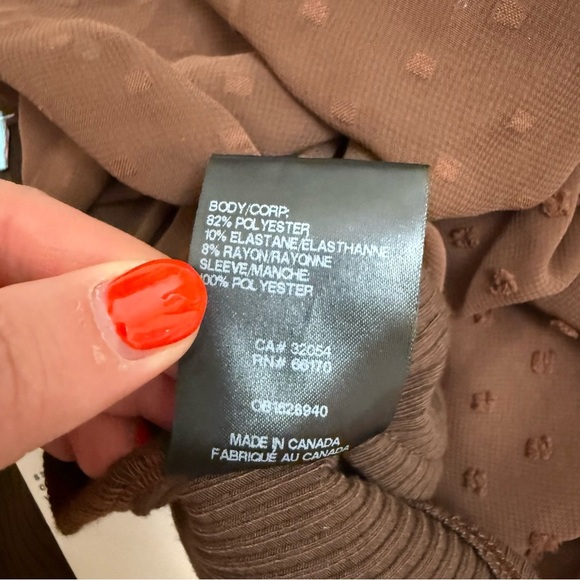 NWT Urban Outfitters Mirabel Puff Sleeve Cropped Blouse Chocolate Brown XXXL - Picture 9 of 9